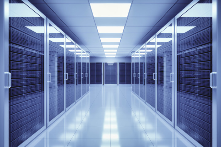 Interior of a data center.